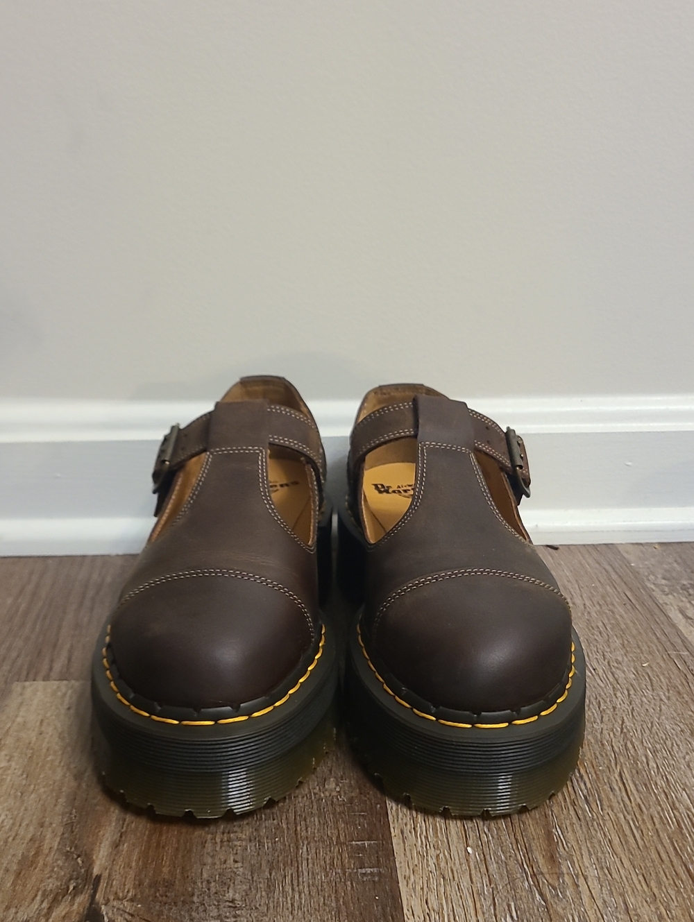 Dr Martens Bethan Crazy Horse Platform Mary Jane Shoes - Picture 2 of 8